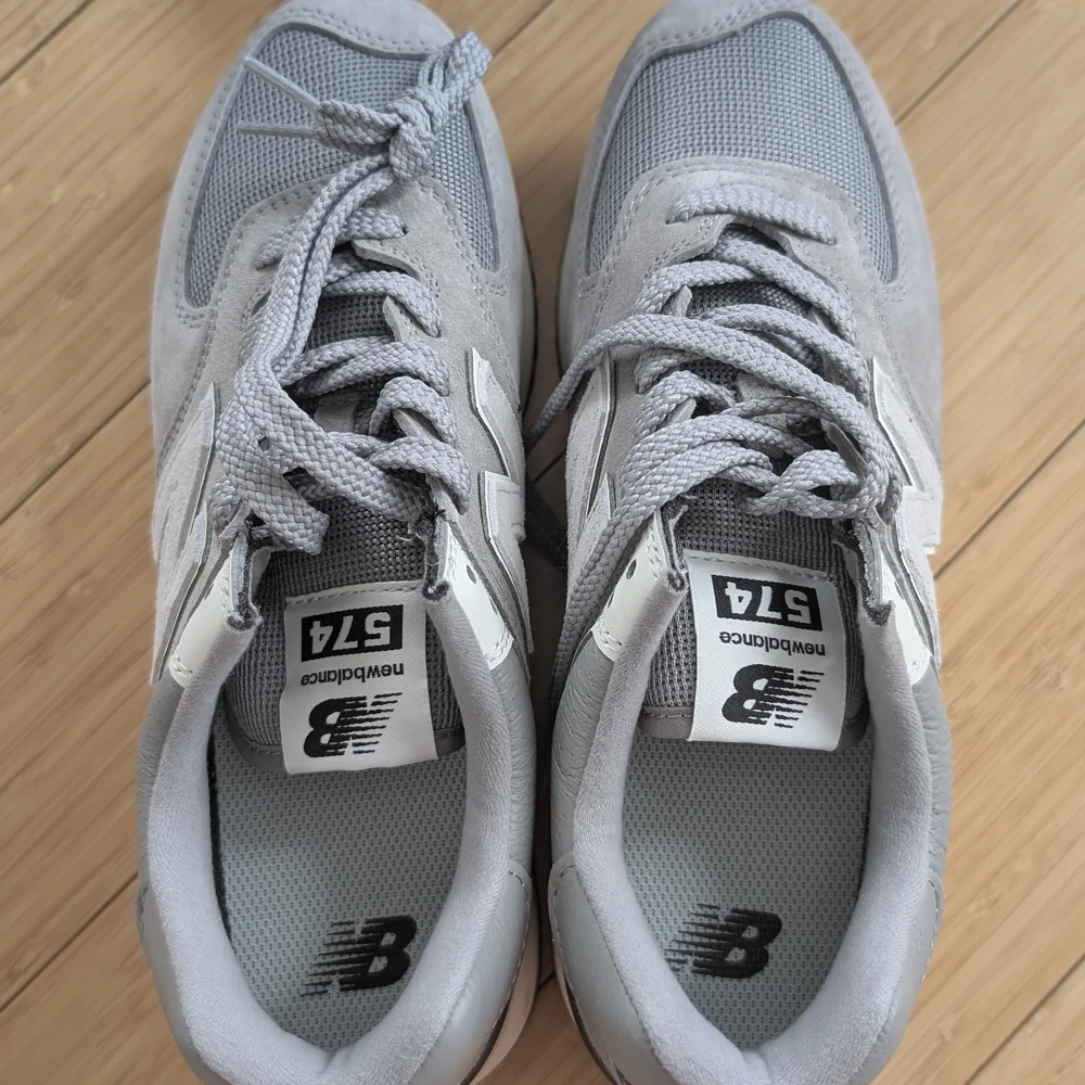 New Balance Women's Grey Suede Platform Sneakers - Picture 2 of 4